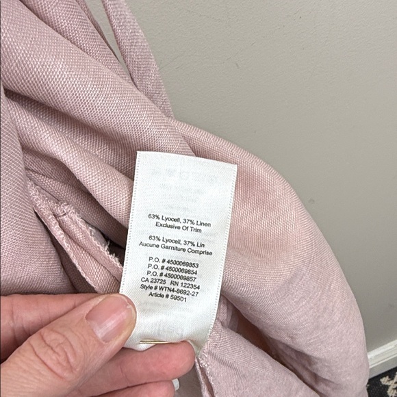 WILFRED ARITZIA linen pink astere Elegant Pink Wrap Dress midi - Picture 7 of 12